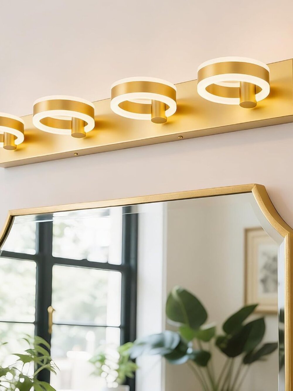 PHIXART LED Bathroom Light Fixtures, 33inch Gold Vanity Lights, Modern 4 Light